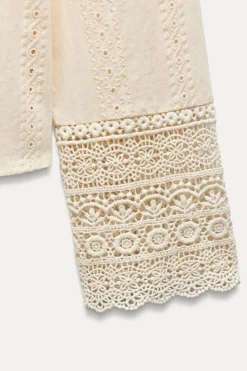 Discount BLUSA ROMÁNTICA GUIPUR Mujer Camisas / Blusas