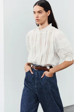 Sale BLUSA ROMÁNTICA PUNTILLA ZW COLLECTION Mujer Camisas / Blusas