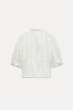 Sale BLUSA ROMÁNTICA PUNTILLA ZW COLLECTION Mujer Camisas / Blusas