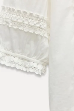 Sale BLUSA ROMÁNTICA PUNTILLA ZW COLLECTION Mujer Camisas / Blusas