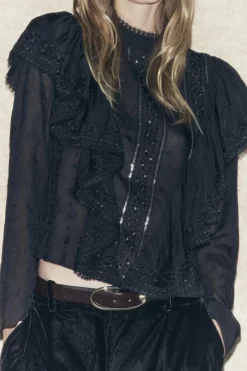 Outlet BLUSA ROMÁNTICA VOLANTES ZW COLLECTION Mujer Camisas / Blusas