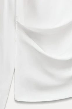 Best BLUSA SATINADA DRAPEADA ZW COLLECTION Mujer Camisas / Blusas