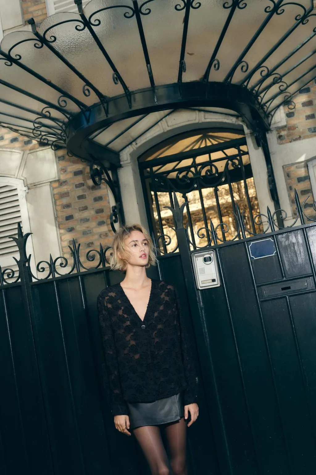 Discount BLUSA TEXTURA BOTÓN DORADO Mujer Camisas / Blusas