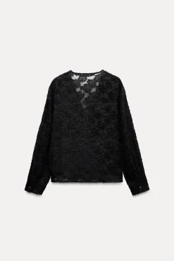 Discount BLUSA TEXTURA BOTÓN DORADO Mujer Camisas / Blusas