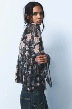 Hot BLUSA TUL ESTAMPADO Mujer Camisas / Blusas