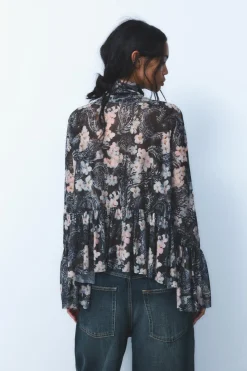 Hot BLUSA TUL ESTAMPADO Mujer Camisas / Blusas