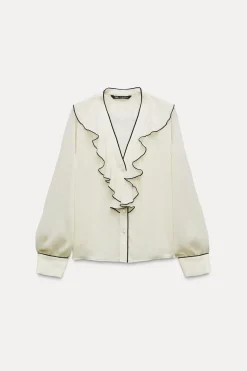 Best BLUSA VOLANTE VIVOS CONTRASTE Mujer Camisas / Blusas