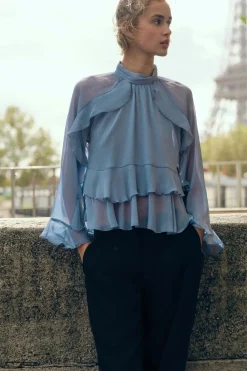 New BLUSA VOLANTES Mujer Camisas / Blusas