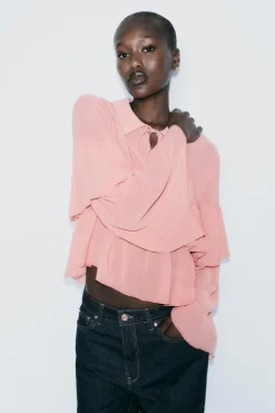 Online BLUSA VOLANTES Mujer Camisas / Blusas