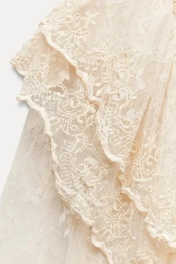 Sale BLUSA VOLANTES ENCAJE ZW COLLECTION Mujer Camisas / Blusas