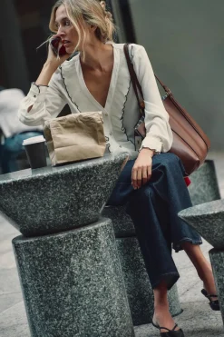 New BLUSA VOLANTES PLISADOS Mujer Camisas / Blusas