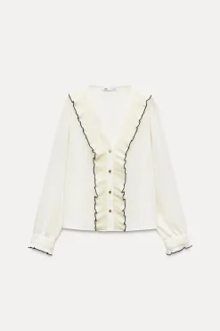 New BLUSA VOLANTES PLISADOS Mujer Camisas / Blusas