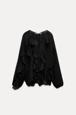 Discount BLUSA VOLANTES ZW COLLECTION Mujer Camisas / Blusas