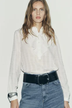 New BLUSA VOLANTES ZW COLLECTION Mujer Camisas / Blusas