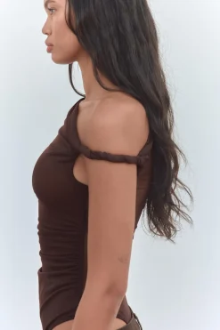 Hot BODY ASIMÉTRICO NUDO Mujer Tops / Bodies