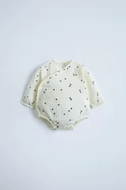 Niños ZARA 0 - 6 Meses·Bodies / Camisas|0 - 6 Meses·Básicos<BODY CRUZADO BAMBULA PAJARITOS