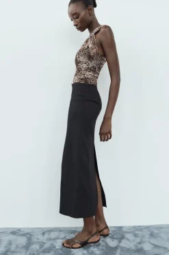 Best BODY DRAPEADO TUL ESTAMPADO ANIMAL Mujer Tops / Bodies