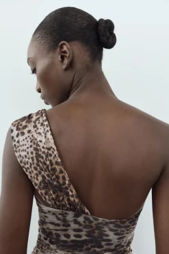 Best BODY DRAPEADO TUL ESTAMPADO ANIMAL Mujer Tops / Bodies