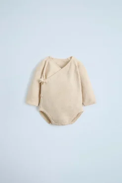 Niños ZARA 0 - 6 Meses·Punto|0 - 6 Meses·Bodies / Camisas<BODY PUNTO ALGODÓN SEDA
