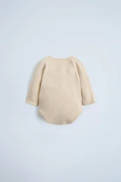 Niños ZARA 0 - 6 Meses·Punto|0 - 6 Meses·Bodies / Camisas<BODY PUNTO ALGODÓN SEDA