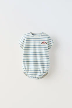 Niños ZARA 0 - 6 Meses·Bodies / Camisas|6 - 18 Meses·Bodies<BODY RAYAS PERRO