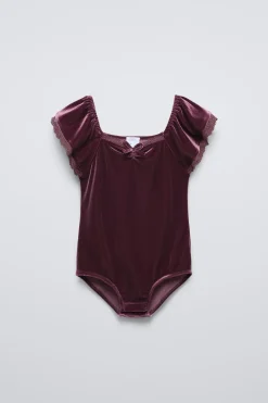 Niños ZARA 6 - 14 Años·Camisetas<BODY TERCIOPELO PUNTILLA