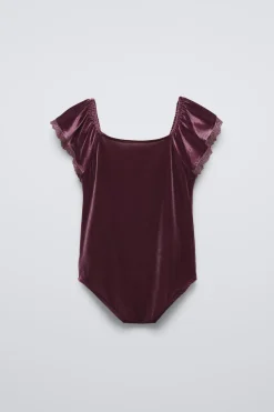 Niños ZARA 6 - 14 Años·Camisetas<BODY TERCIOPELO PUNTILLA