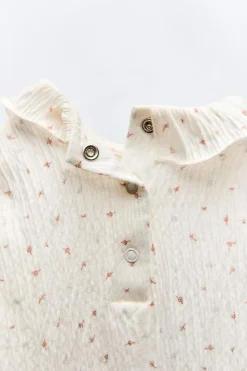 Niños ZARA 0 - 6 Meses·Bodies / Camisas|0 - 6 Meses·Básicos<BODY VOLANTE HOJITAS