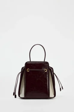 New BOLSO MINI BUCKET TEXTURA Mujer Bolsos