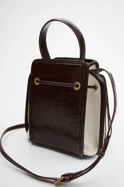 New BOLSO MINI BUCKET TEXTURA Mujer Bolsos