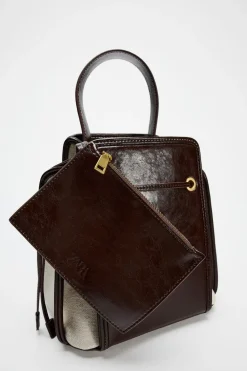 New BOLSO MINI BUCKET TEXTURA Mujer Bolsos