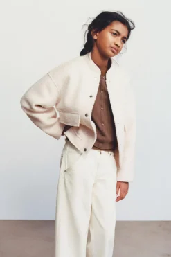Niños ZARA 6 - 14 Años·Abrigos<BOMBER BOUCLÉ BOLSILLOS