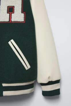 Niños ZARA 6 - 14 Años·Abrigos<BOMBER COMBINADA PIEL VARSITY