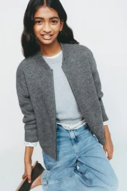 Niños ZARA 6 - 14 Años·Punto<BOMBER CREMALLERA PUNTO CON LANA