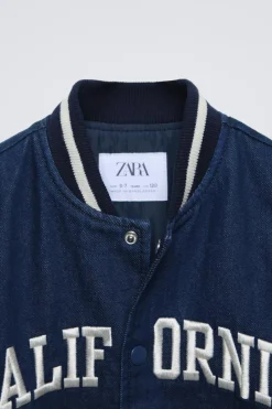 Niños ZARA 6 - 14 Años·Abrigos<BOMBER DENIM BORDADO