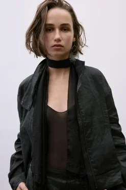 Discount BOMBER EFECTO ARRUGADO HILO METALIZADO Mujer Chaquetas / Cazadoras