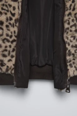 Niños ZARA 6 - 14 Años·Abrigos<BOMBER EFECTO PELO ANIMAL PRINT