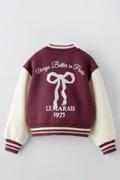 Niños ZARA 6 - 14 Años·Abrigos|6 - 14 Años·Sudaderas<BOMBER LAZO BORDADO