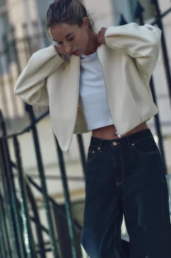 Outlet BOMBER SOFT ABULLONADA Mujer Chaquetas / Cazadoras