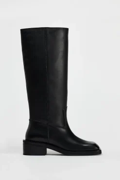 Hot BOTA PIEL ACABADO PUNTA CUADRADA Mujer Zapatos