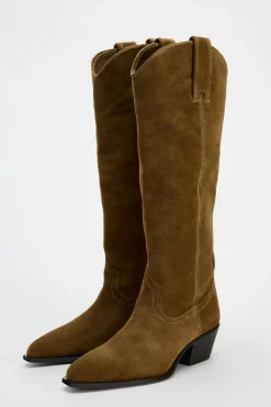 Hot BOTA SERRAJE COWBOY Mujer Zapatos