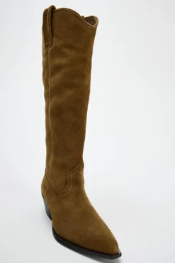 Hot BOTA SERRAJE COWBOY Mujer Zapatos