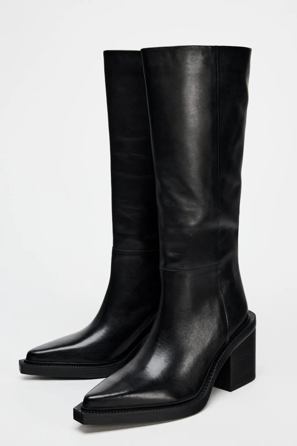 Hot BOTA TACÓN ANCHO PIEL Mujer Zapatos