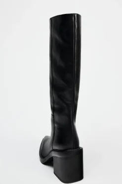 Hot BOTA TACÓN ANCHO PIEL Mujer Zapatos