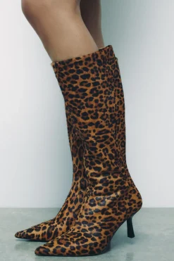Best BOTA TACÓN PIEL ESTAMPADO ANIMAL Mujer Zapatos