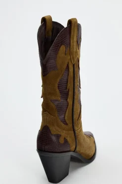 Outlet BOTA TACÓN SERRAJE COMBINADA Mujer Zapatos