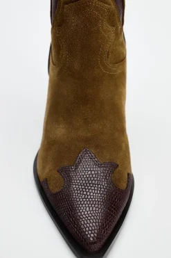 Outlet BOTA TACÓN SERRAJE COMBINADA Mujer Zapatos