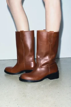 Hot BOTIN CAÑA ANCHA PIEL Mujer Zapatos