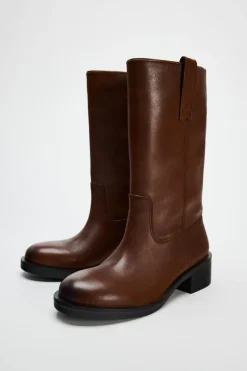 Hot BOTIN CAÑA ANCHA PIEL Mujer Zapatos