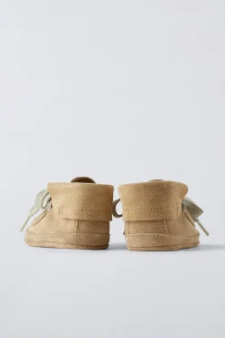 Niños ZARA 0 - 6 Meses·Patucos<BOTIN CORDONES PIEL